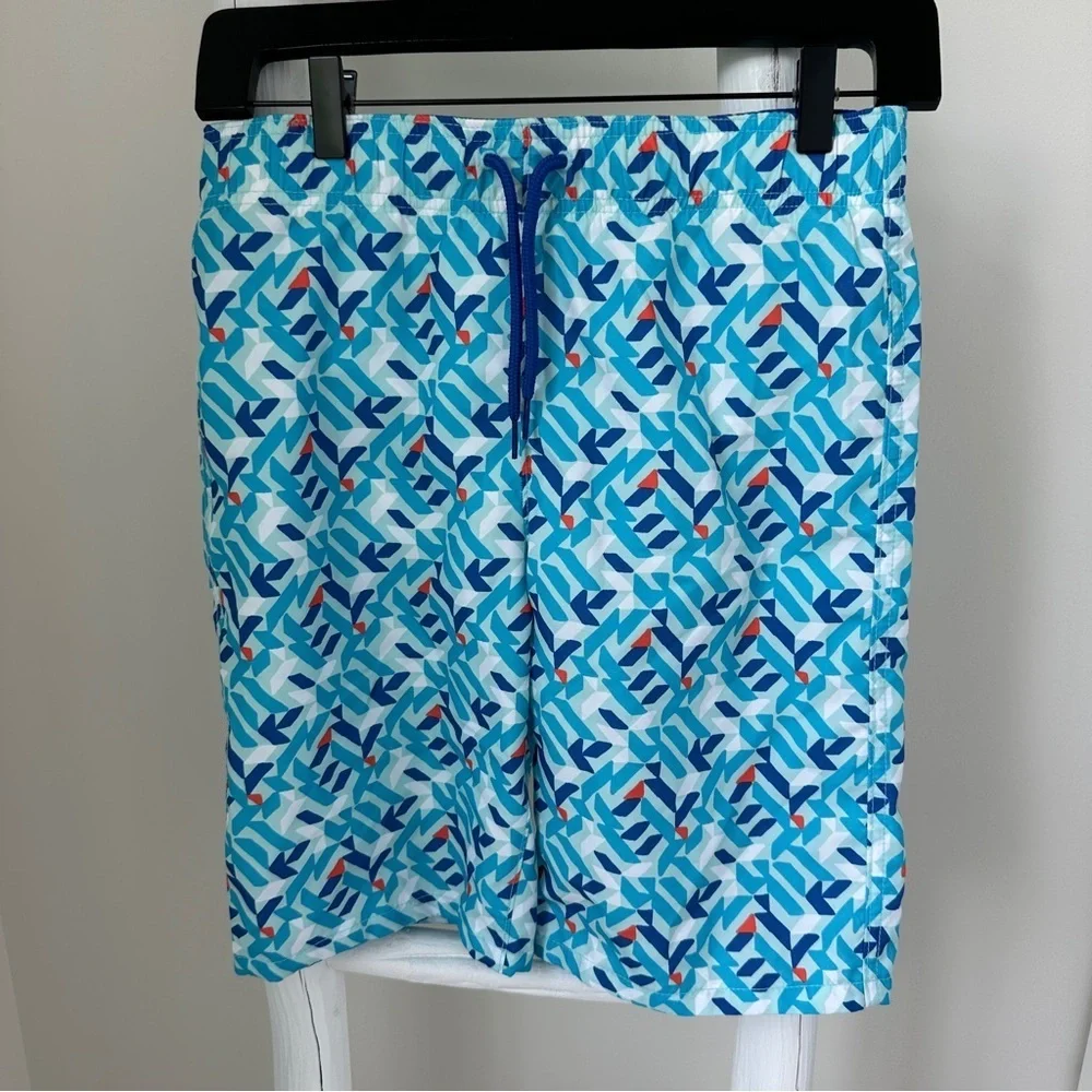Abercrombie Kids Blue and White Board Shorts Quick-Dry Swim Size Large 14